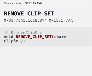 RemoveClipSet - FiveM Natives @ Cfx.re Docs