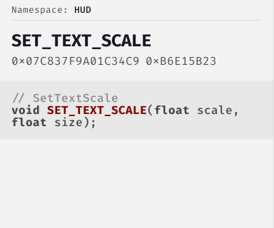 SetTextScale - FiveM Natives @ Cfx.re Docs