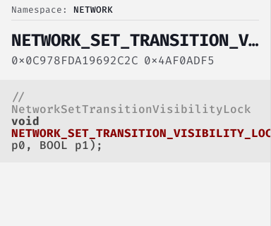 NetworkSetTransitionVisibilityLock - FiveM Natives @ Cfx.re Docs