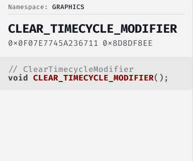 Clear Timecycle Modifier Cfx Re Docs