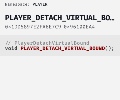 PlayerDetachVirtualBound - FiveM Natives @ Cfx.re Docs