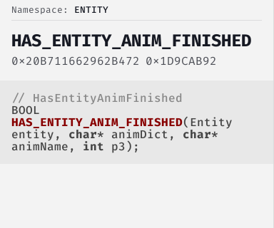 HasEntityAnimFinished - FiveM Natives @ Cfx.re Docs