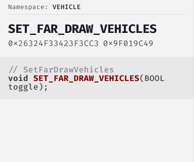 SetFarDrawVehicles - FiveM Natives @ Cfx.re Docs