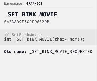 SetBinkMovie - FiveM Natives @ Cfx.re Docs