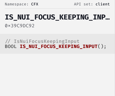 IsNuiFocusKeepingInput - FiveM Natives @ Cfx.re Docs