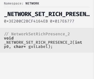 NetworkSetRichPresenceString - FiveM Natives @ Cfx.re Docs