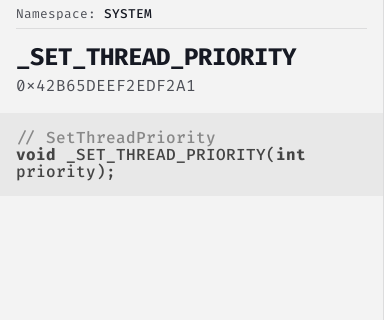 SetThreadPriority - FiveM Natives @ Cfx.re Docs