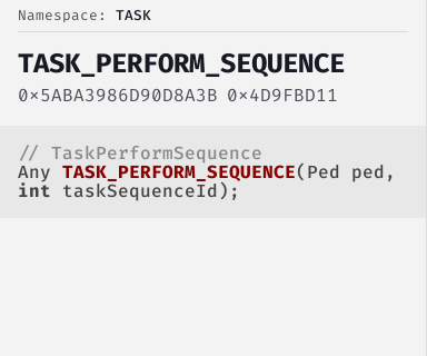 TaskPerformSequence - FiveM Natives @ Cfx.re Docs