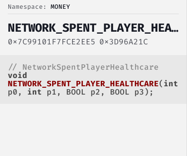 NetworkSpentPlayerHealthcare - FiveM Natives @ Cfx.re Docs