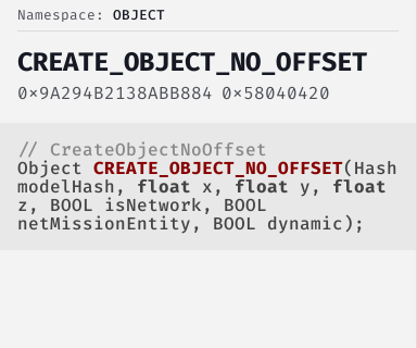 Createobjectnooffset Natives Cfx Re Docs