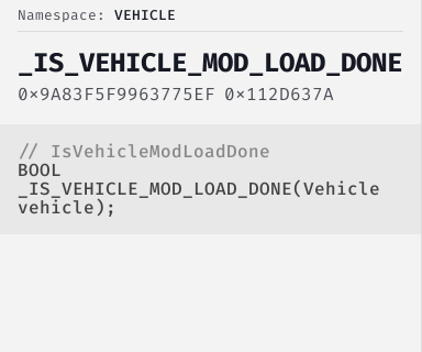 HaveVehicleModsStreamedIn - FiveM Natives @ Cfx.re Docs