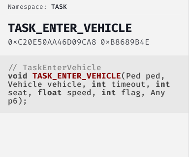 TaskEnterVehicle - FiveM Natives @ Cfx.re Docs