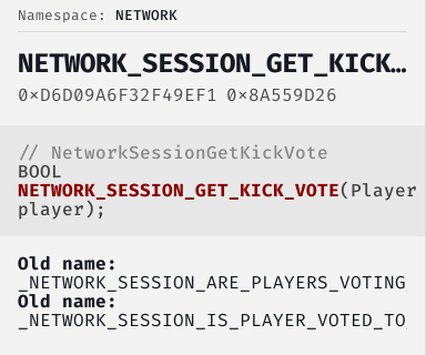 NetworkSessionGetKickVote - FiveM Natives @ Cfx.re Docs