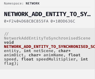 Networkaddentitytosynchronisedscene Natives Cfx Re Docs